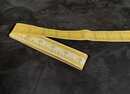 Braid interlacing pattern in silver metal with yellow thread - 40 mm - Old French manufacturing - Per meter  