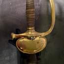 Medical Service officer's sword. Wire wrapping slightly loose. Push-button release functional. Model 1855, converted in 1872.
