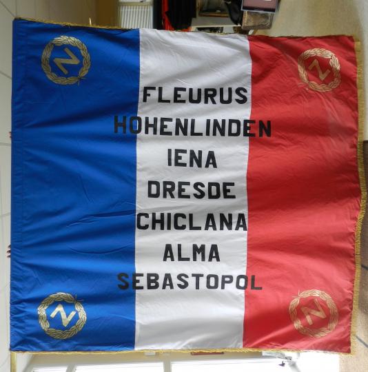 Big flag 2 m x 2 m. made by Christian Colmont: Fleurus, Hohenlinden...