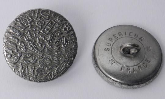 Buttons with hieroglyphs, 25 mm diametre