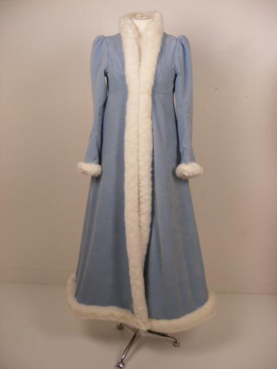 Pale blue coat with fur