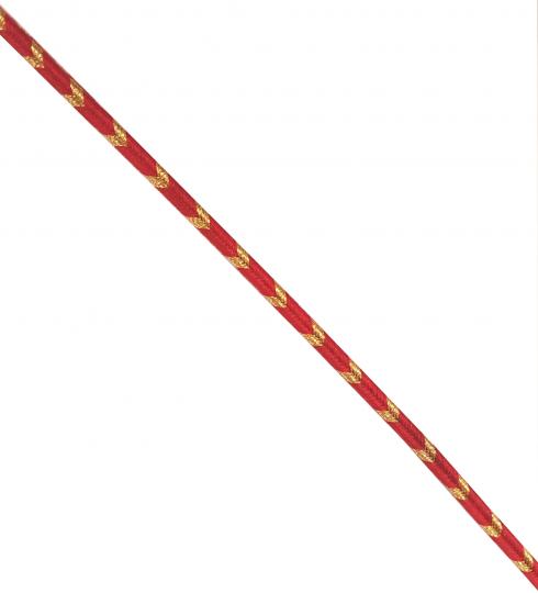 Square braid to make frogs gold and red 3 x 3 mm