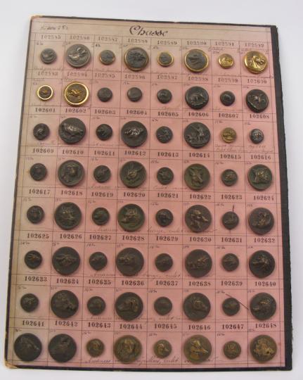 64 buttons for hunters, circa 1900, less then 2 € per button!