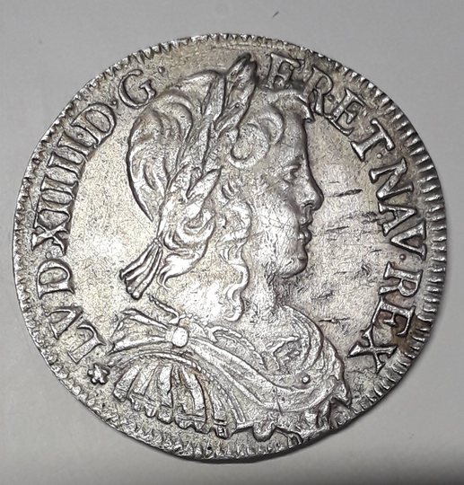 Louis XIV, 1/2 écu à la mèche longue, 1656 Rennes