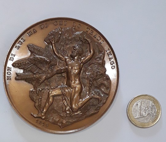 Napoleon in Saint Helena, 1816. Bronze medal, 77 mm
