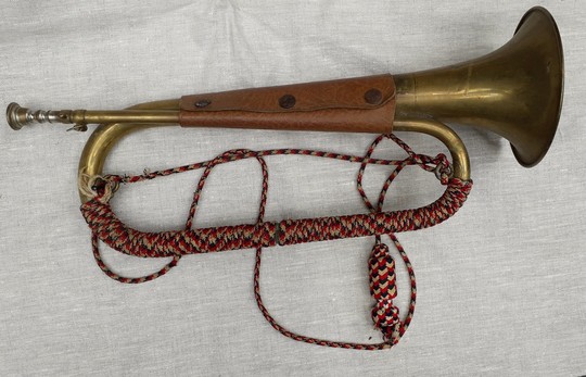 Cavalry horn, with cords. Circa 1900