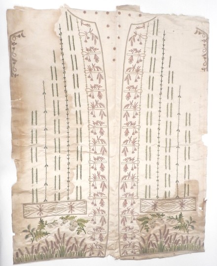 Waistcoat in embroidered silk XVIII th century