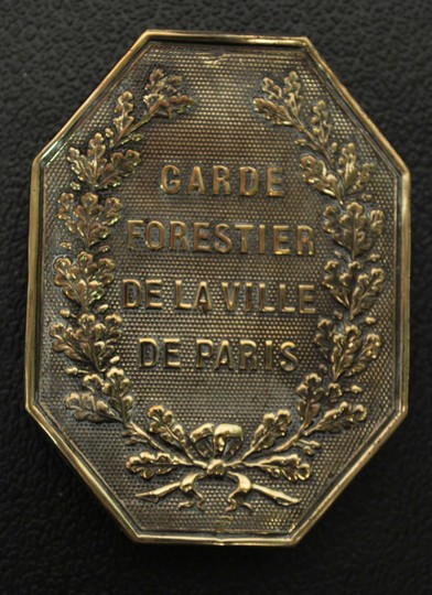 Gare forestier de la ville de Paris, plaque de baudrier