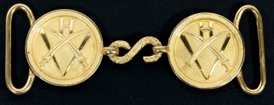 Buckle with sabre, made with 2 plates and a link with snake shape - copie