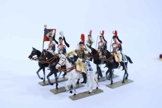 Figurines box Lucotte. 6 horsemen.  Cuirassiers, tête de colonne