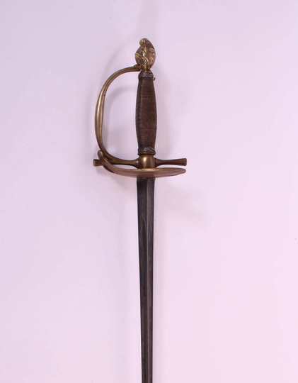 Revolution officer sword, pommel with knight helmet