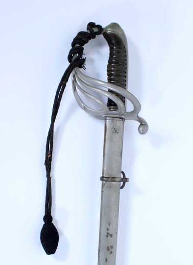 Sabre of infantry officer, 1882 type, used by an artillery officer, with swordknot.