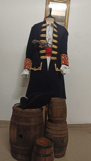 Pirate jacket with embroidered collar and cuffs, price for jacket alone, without hat shirt, pistol...etc