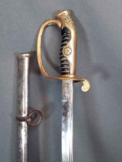 Sabre for lieutenant of japanese cavalry, 1912 type, with false hardening line on blade