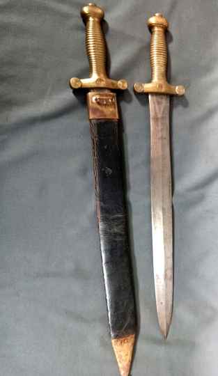 2 swords for infantry, 1831 type. One with scabbard