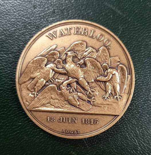 Modern bronze re-striking, Napoleonic commemorative medal by Denon and Jaley: Waterloo 