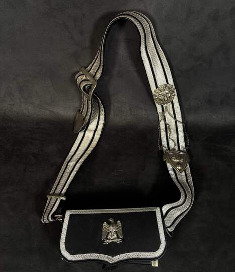 Cartridge pouch for light cavalry officer, silverplated ornaments - copie