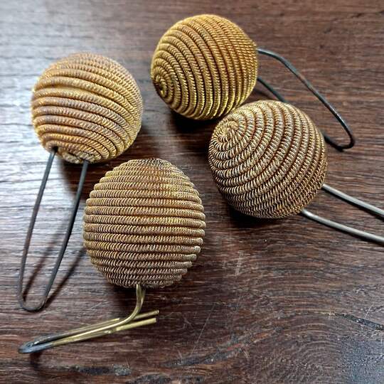 Gold bullion ball pom-pom for an 1886 officer's kepi. Price per unit