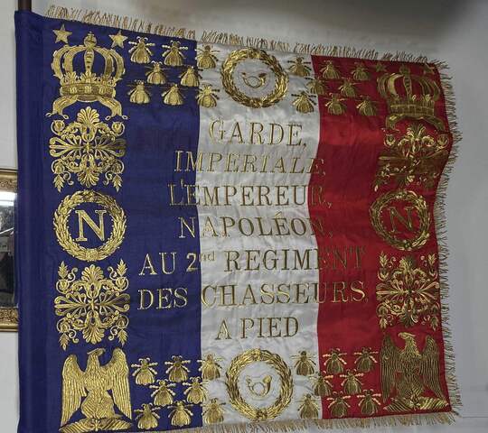 Flag: 2nd regiment of chasseurs à pied de la Garde Impériale. 90 X 90 cm