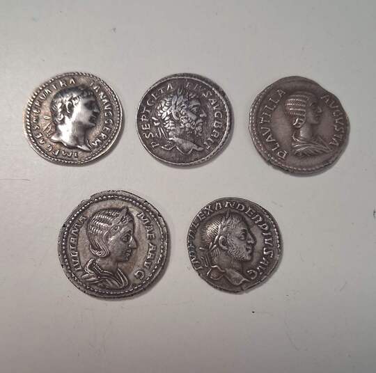 Set of 5 fine antique-style copies of ancient coins.