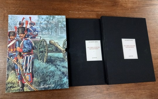 Les chefs d’œuvre napoléoniens de Giuseppe Rava. Éditions Quatuor. 2 volumes in a casket. 3 damaged sheets 
