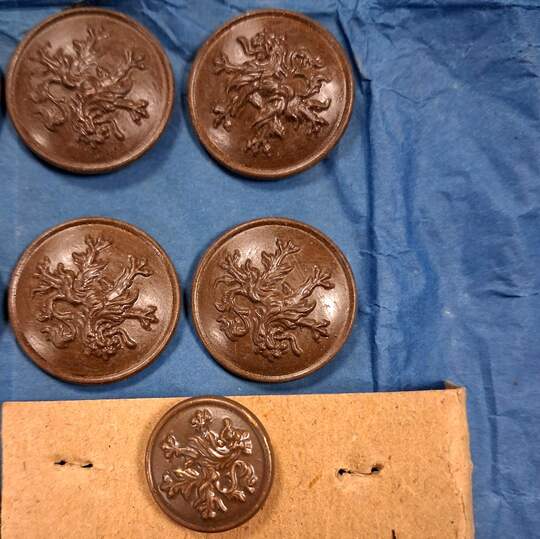 WWI. BELGIUM. Lion buttons, bronze-finish, flat, new old (very limited) stock, available in 2 diameters. Manufactured by Éts David.